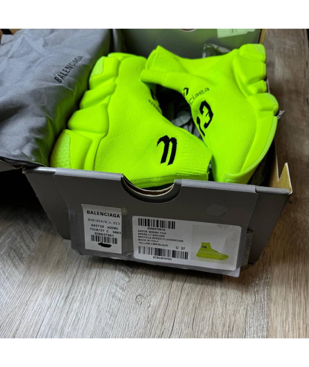 BALENCIAGA Салатовые текстильные кеды, фото 6