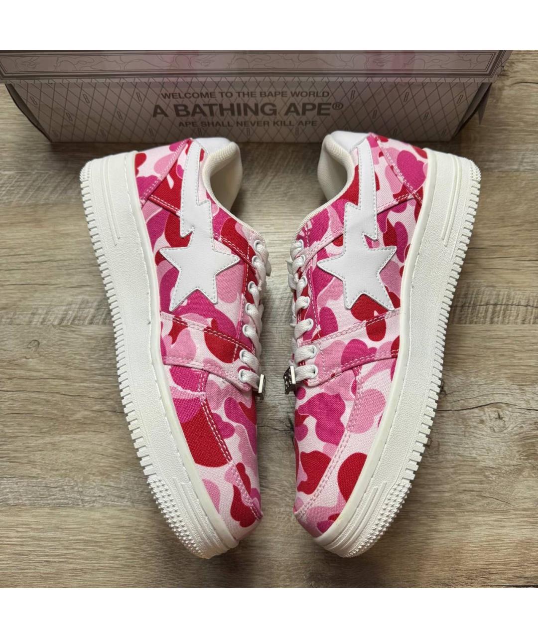 BAPE Розовые низкие кроссовки / кеды, фото 4