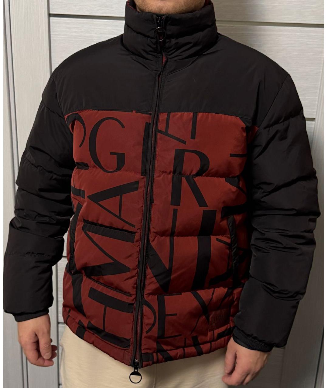 ARMANI EXCHANGE Бордовый полиэстеровый пуховик, фото 6