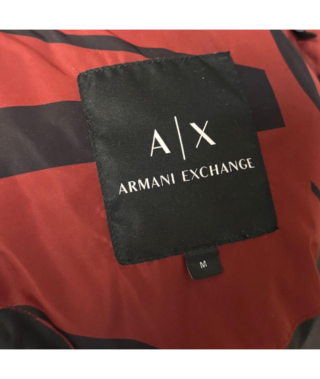 ARMANI EXCHANGE Бордовый полиэстеровый пуховик, фото 3