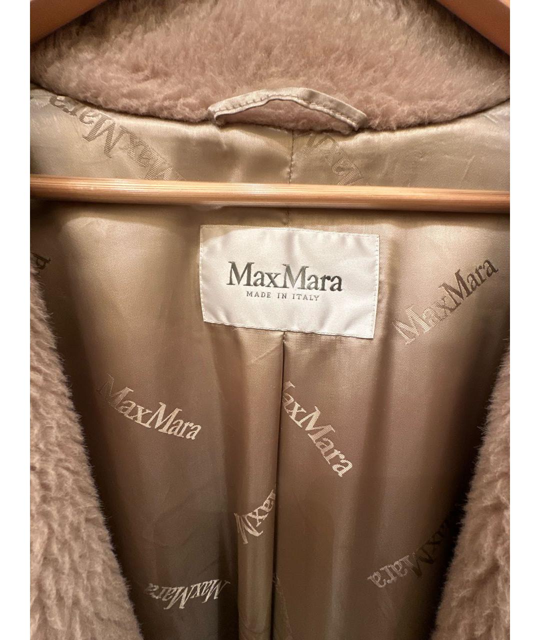 MAX MARA Бежевая шерстяная шуба, фото 3