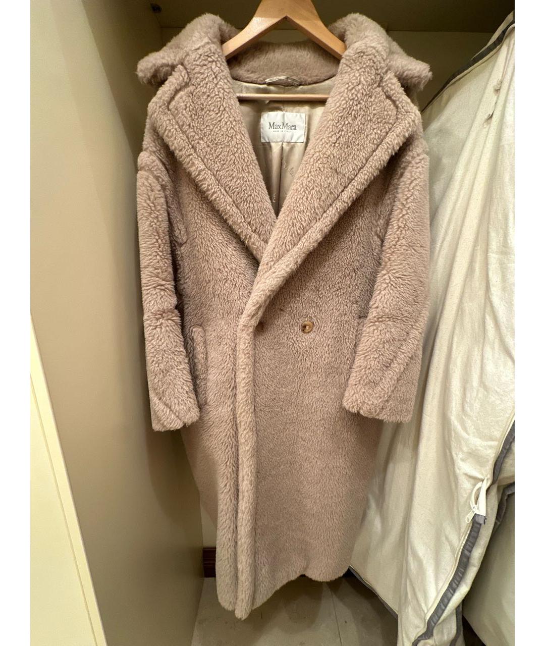 MAX MARA Бежевая шерстяная шуба, фото 5