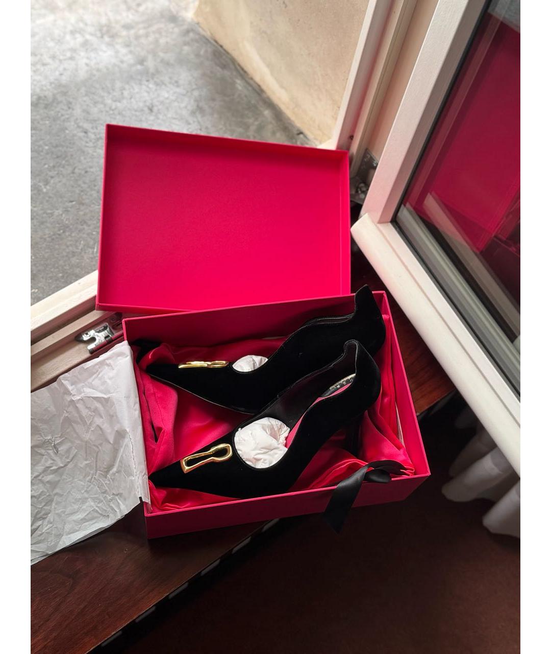 SCHIAPARELLI Черные бархатные туфли, фото 5