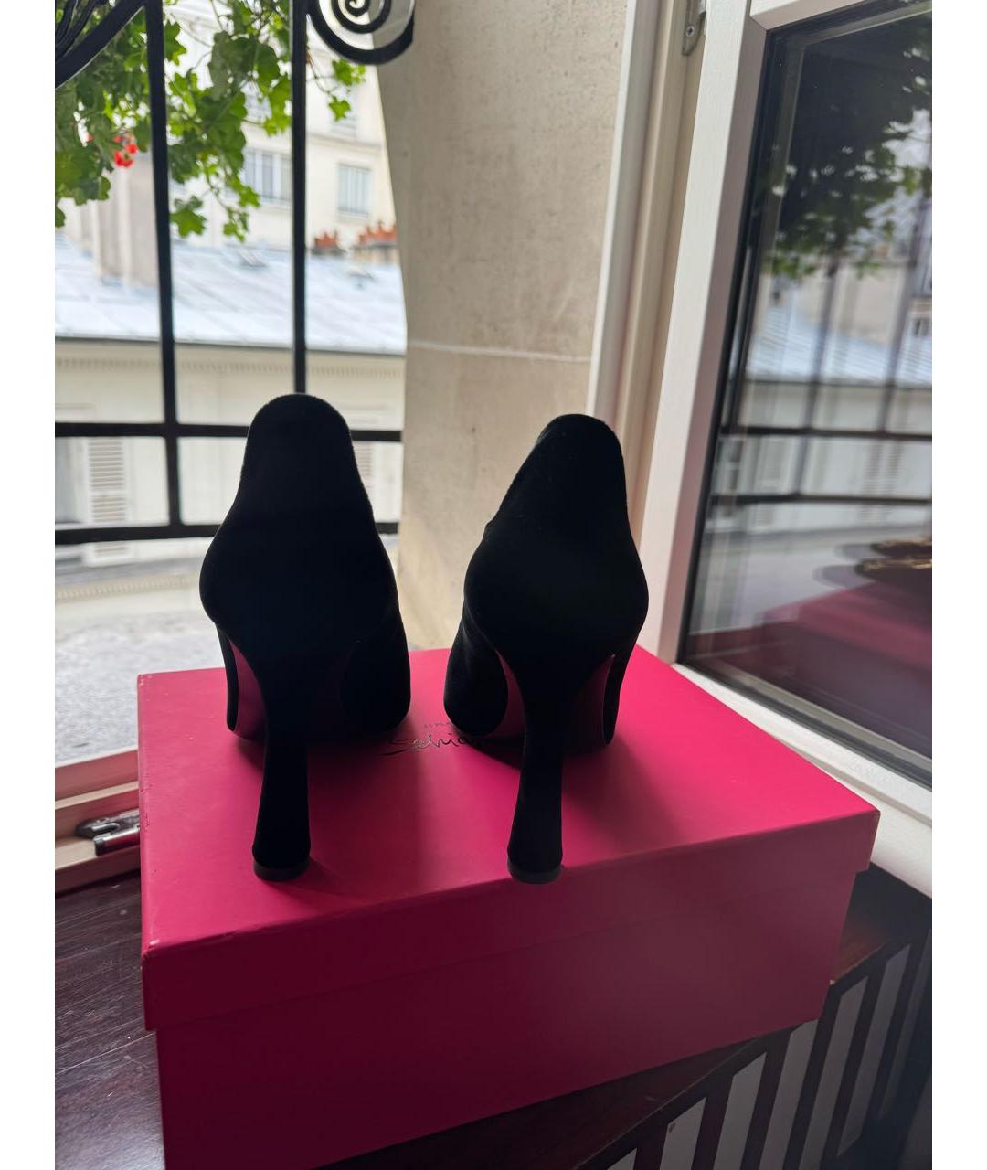 SCHIAPARELLI Черные бархатные туфли, фото 4