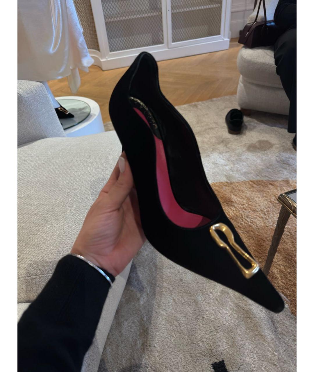 SCHIAPARELLI Черные бархатные туфли, фото 7