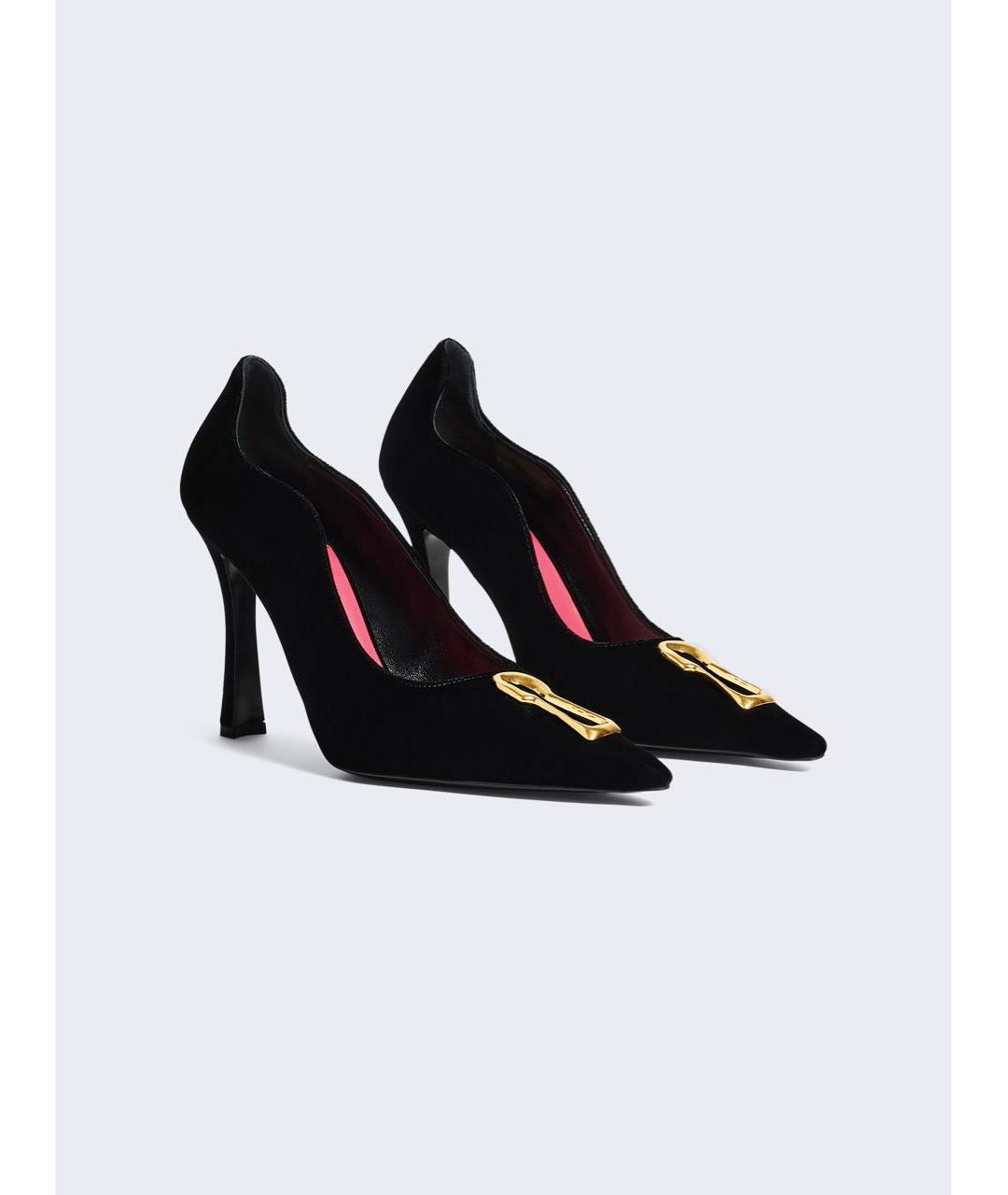 SCHIAPARELLI Черные бархатные туфли, фото 9