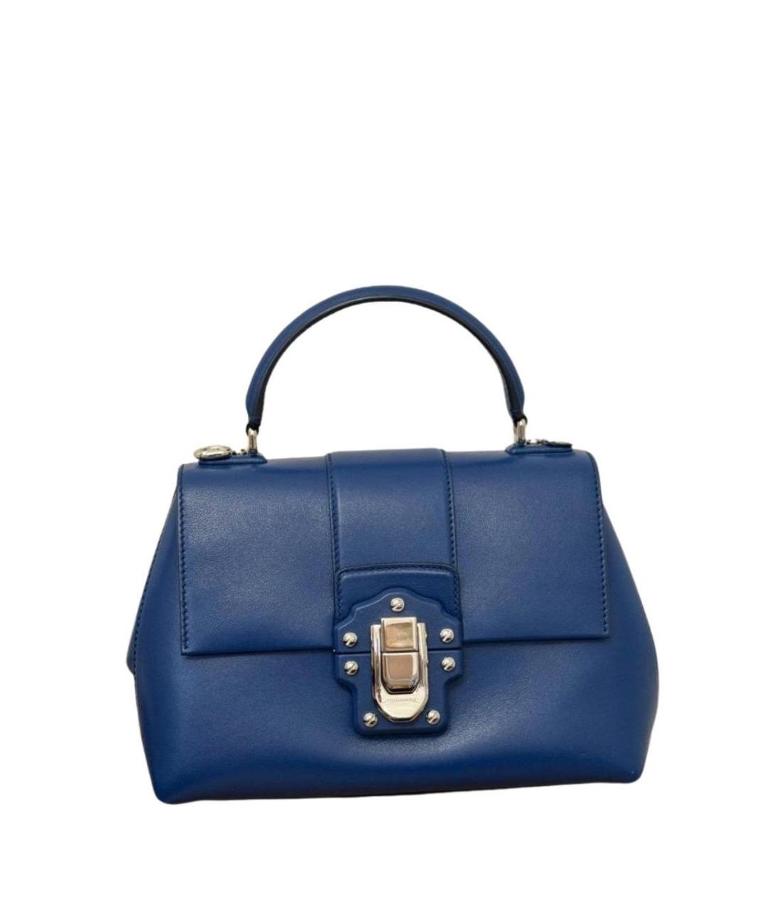 DOLCE&GABBANA Синяя кожаная сумка через плечо, фото 1
