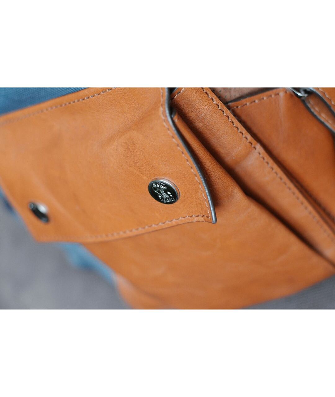 BRUNELLO CUCINELLI Синий кожаный рюкзак, фото 5