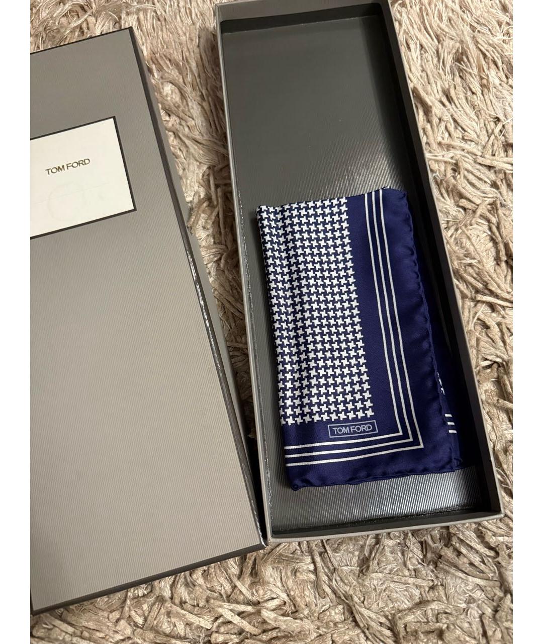 TOM FORD Синий шелковый платок, фото 6