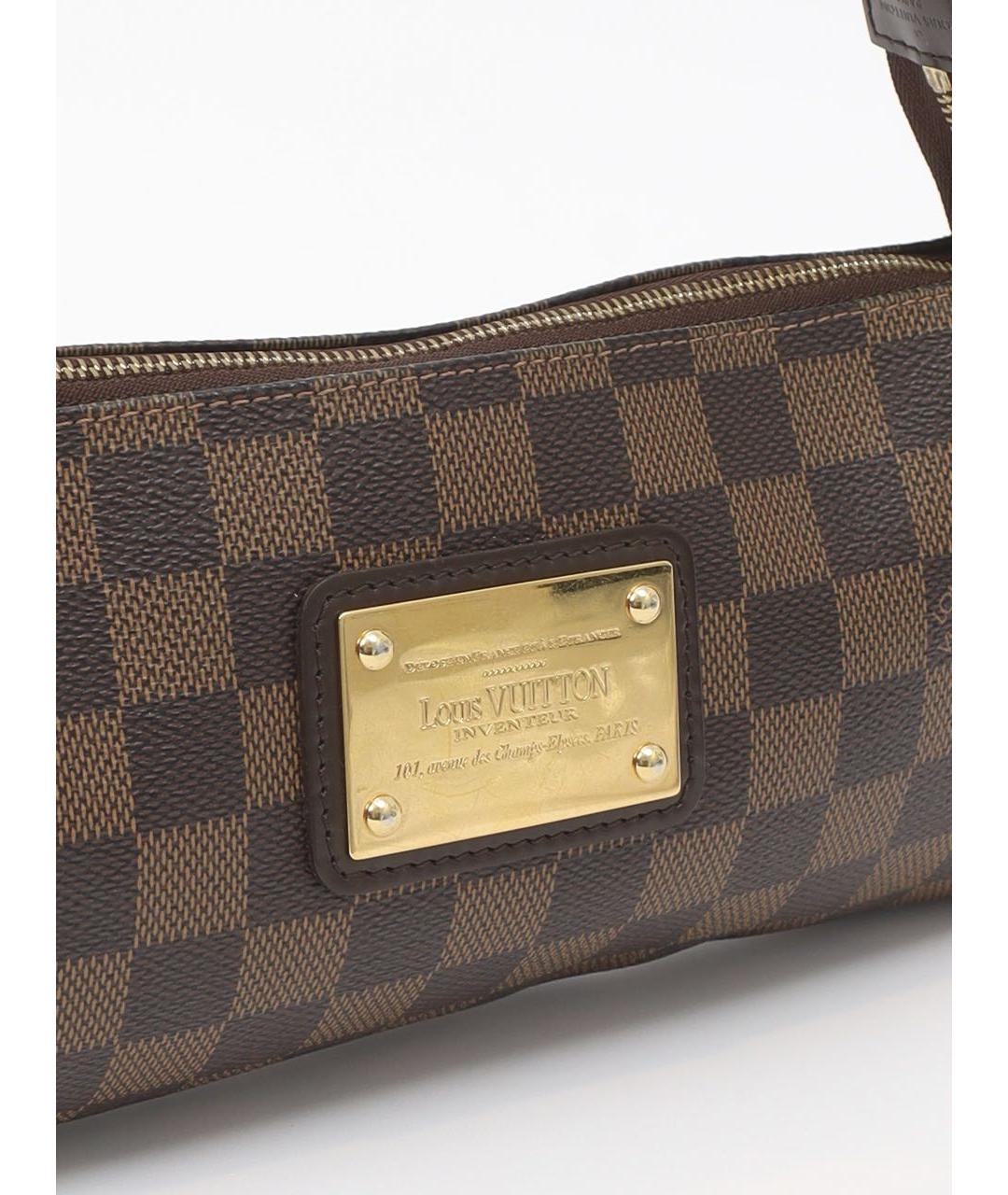 LOUIS VUITTON Коричневая кожаная сумка с короткими ручками, фото 5