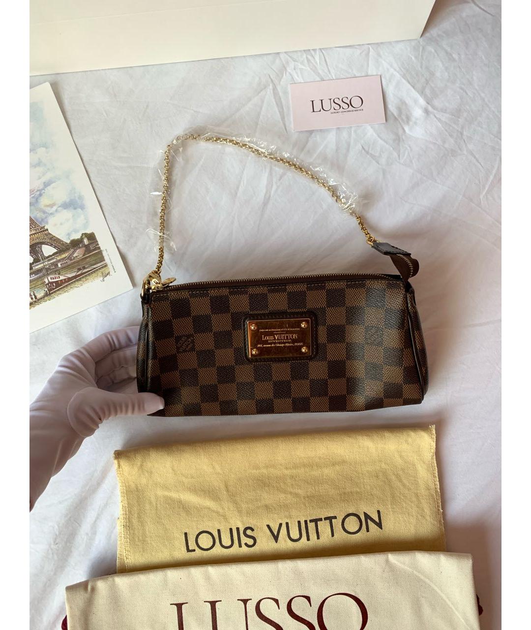 LOUIS VUITTON Коричневая кожаная сумка с короткими ручками, фото 2