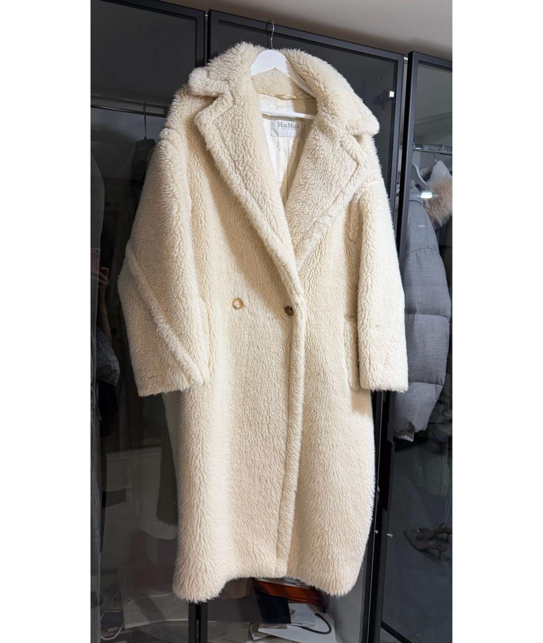 MAX MARA Белая меховая шуба, фото 2