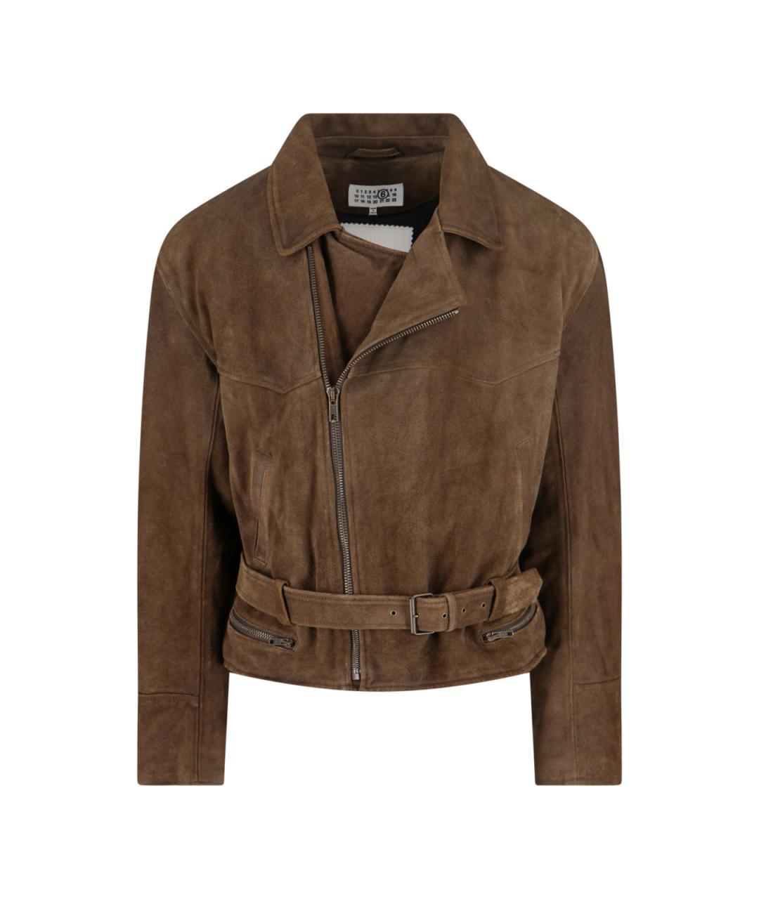 MM6 MAISON MARGIELA Коричневая замшевая куртка, фото 1