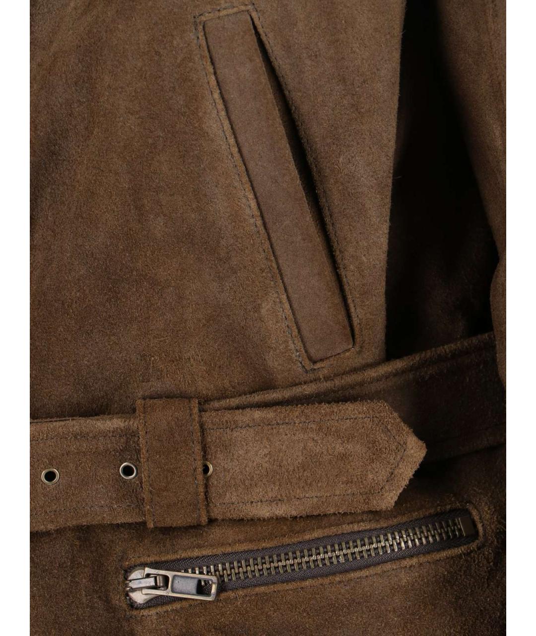 MM6 MAISON MARGIELA Коричневая замшевая куртка, фото 3