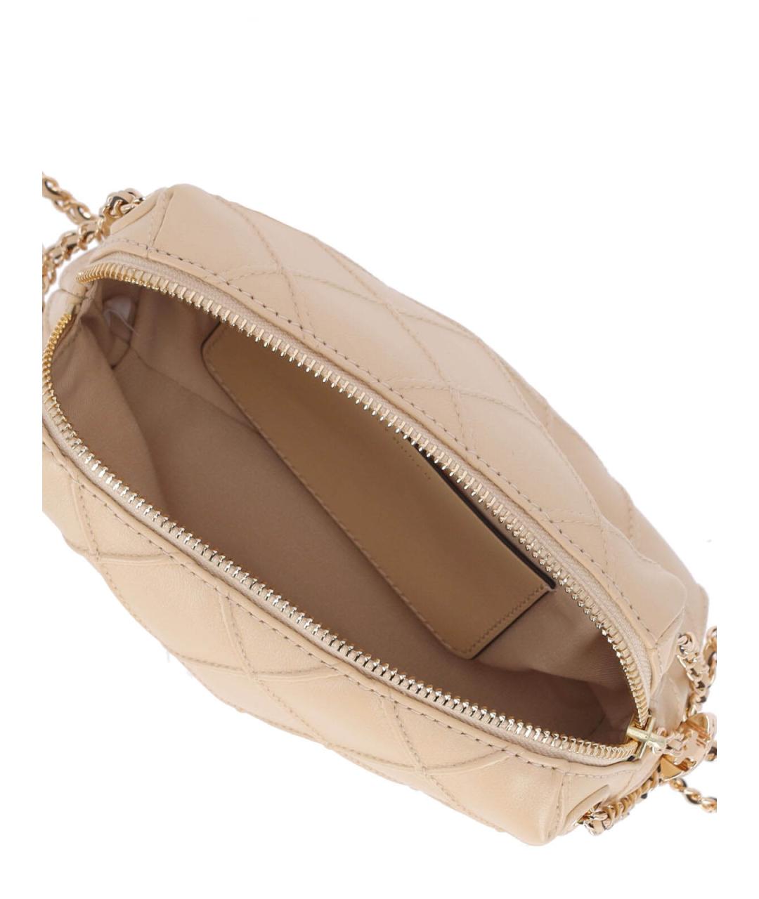 TORY BURCH Бежевая кожаная сумка через плечо, фото 3