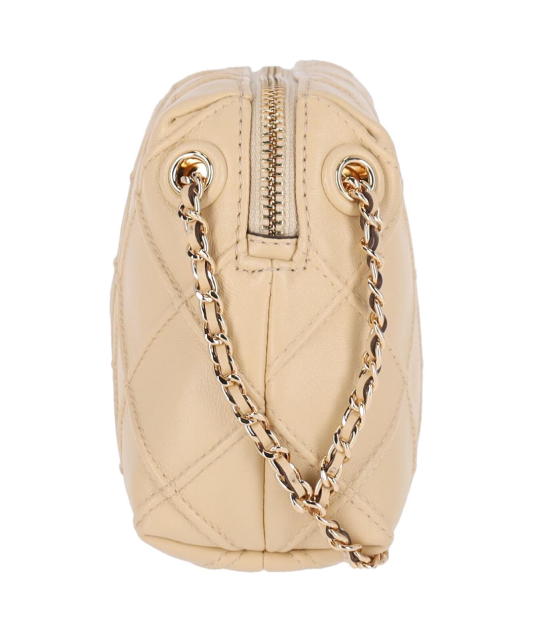 TORY BURCH Бежевая кожаная сумка через плечо, фото 4