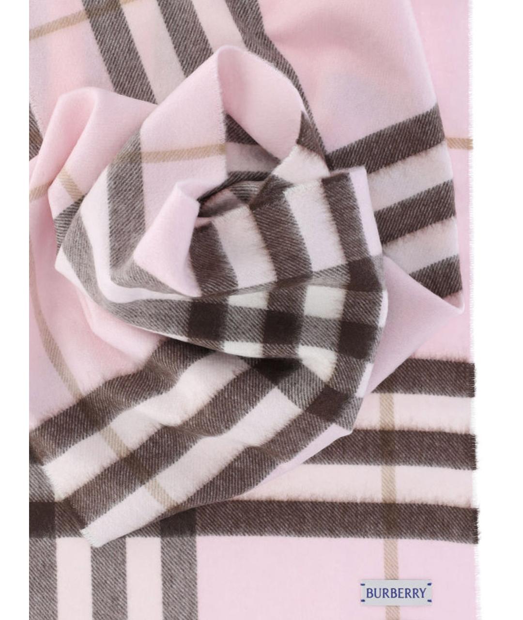BURBERRY Розовый кашемировый шарф, фото 3