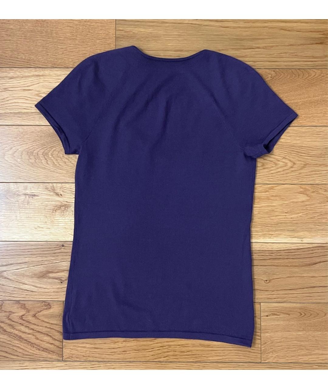 RALPH LAUREN Фиолетовая кашемировая футболка, фото 7