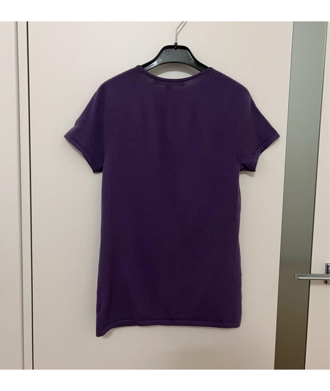 RALPH LAUREN Фиолетовая кашемировая футболка, фото 3