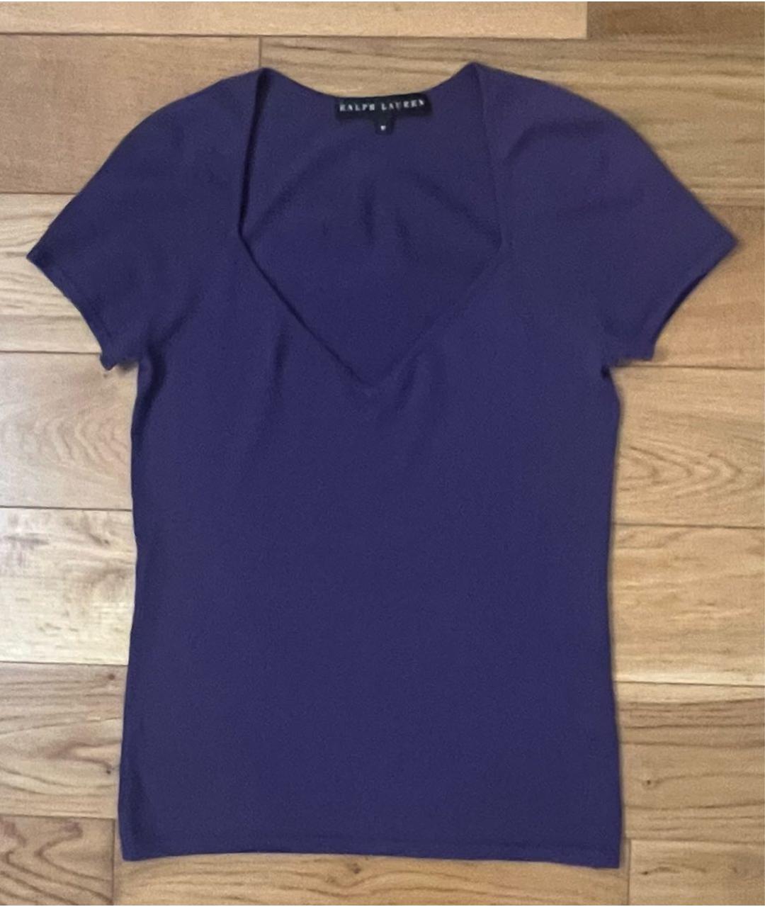 RALPH LAUREN Фиолетовая кашемировая футболка, фото 6