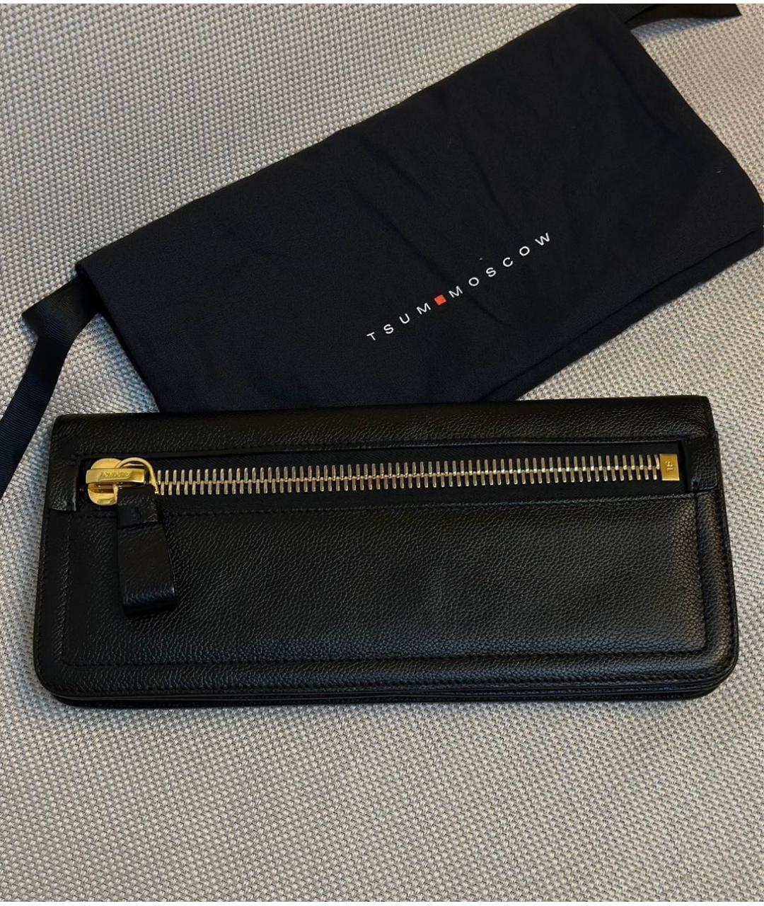 TOM FORD Черный кожаный кошелек, фото 2