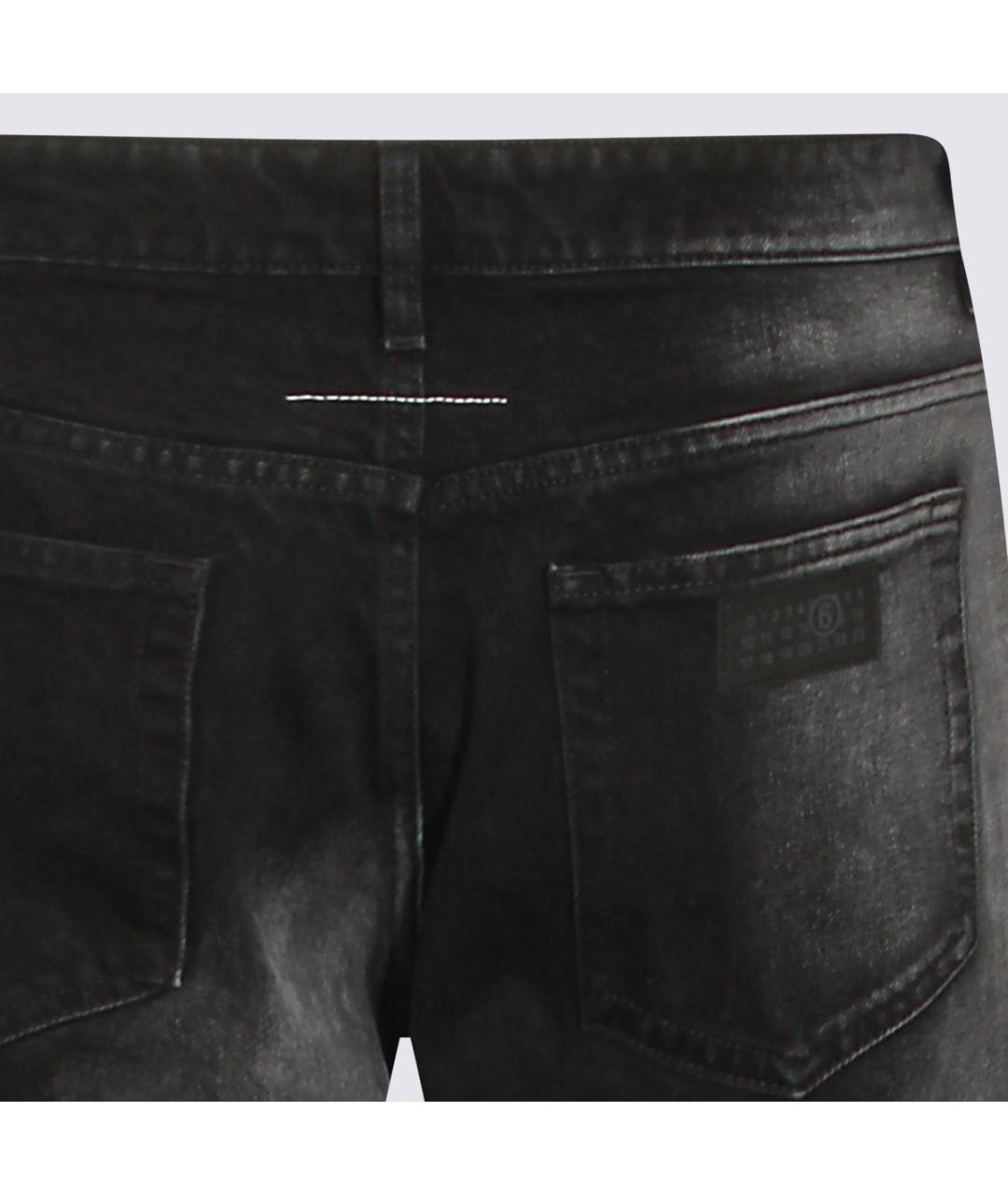 MM6 MAISON MARGIELA Черные хлопко-полиэстеровые прямые джинсы, фото 4