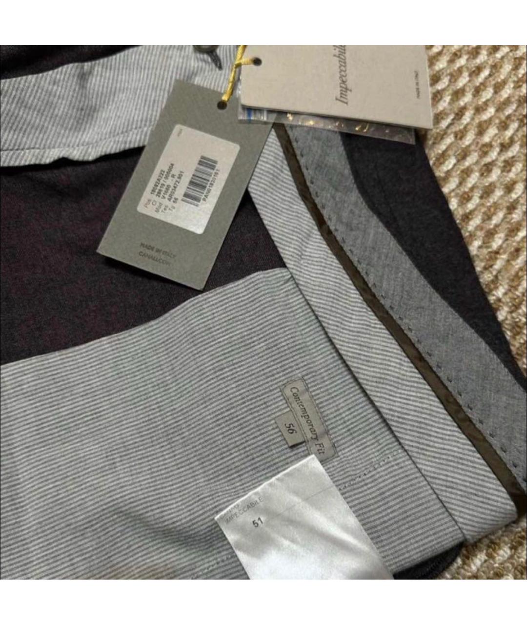 CANALI Шерстяные повседневные брюки, фото 8