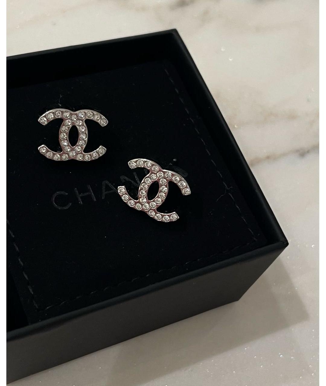 CHANEL Серебряные металлические серьги, фото 3
