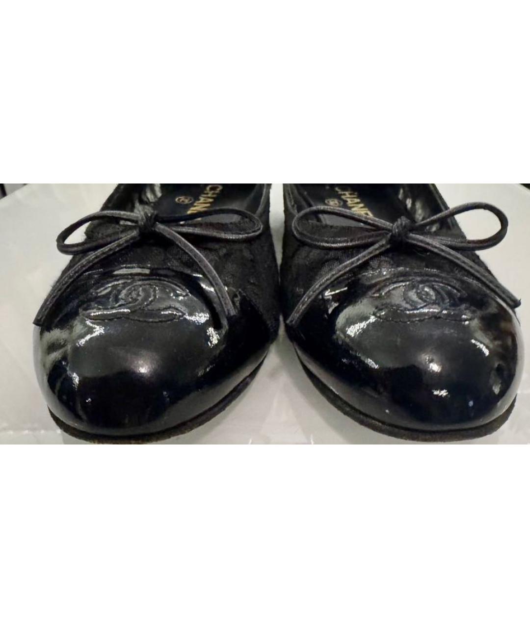 CHANEL Черные кожаные балетки, фото 3