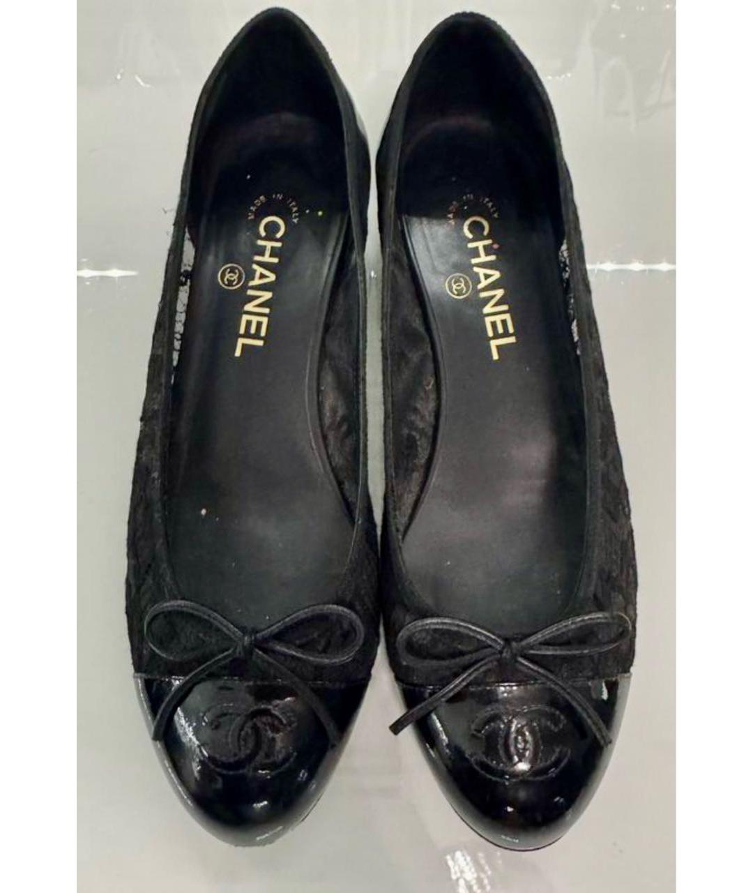 CHANEL Черные кожаные балетки, фото 9