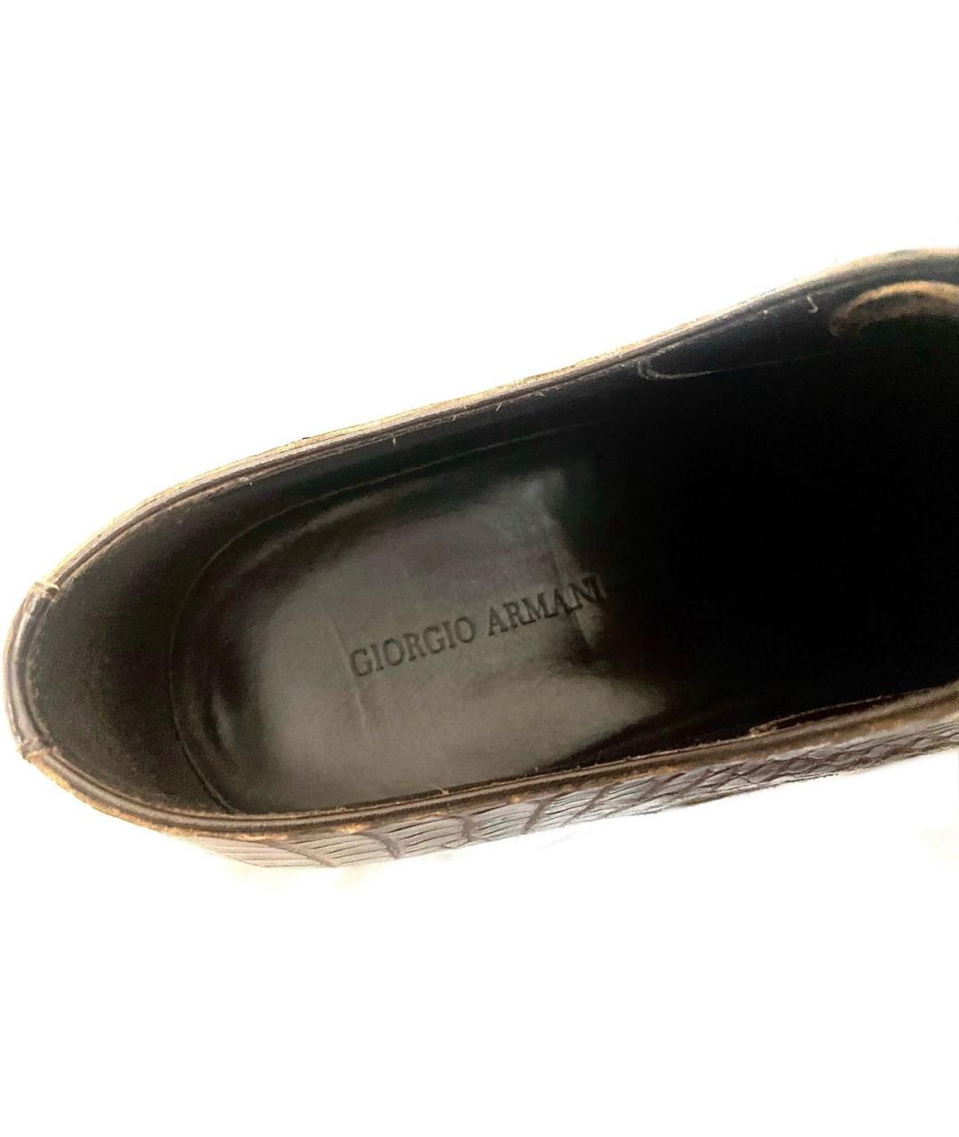 GIORGIO ARMANI Коричневые туфли из экзотической кожи, фото 7