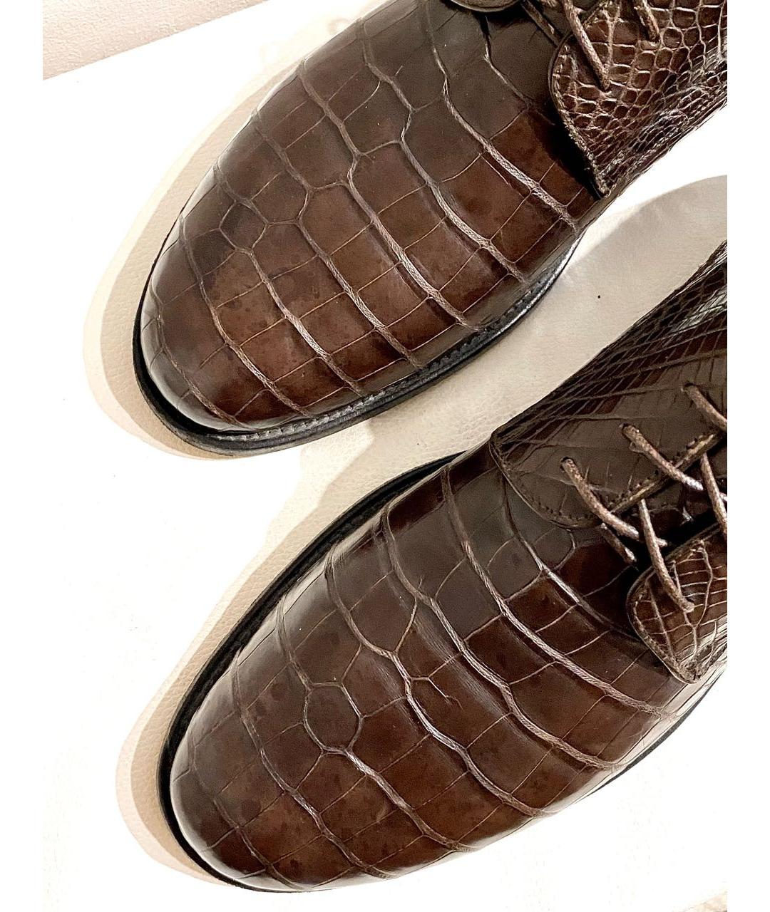 GIORGIO ARMANI Коричневые туфли из экзотической кожи, фото 8