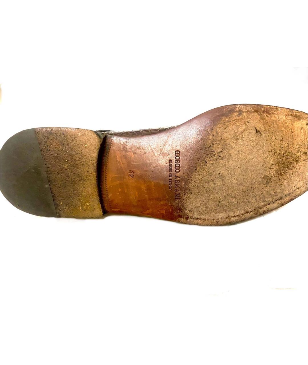 GIORGIO ARMANI Коричневые туфли из экзотической кожи, фото 6