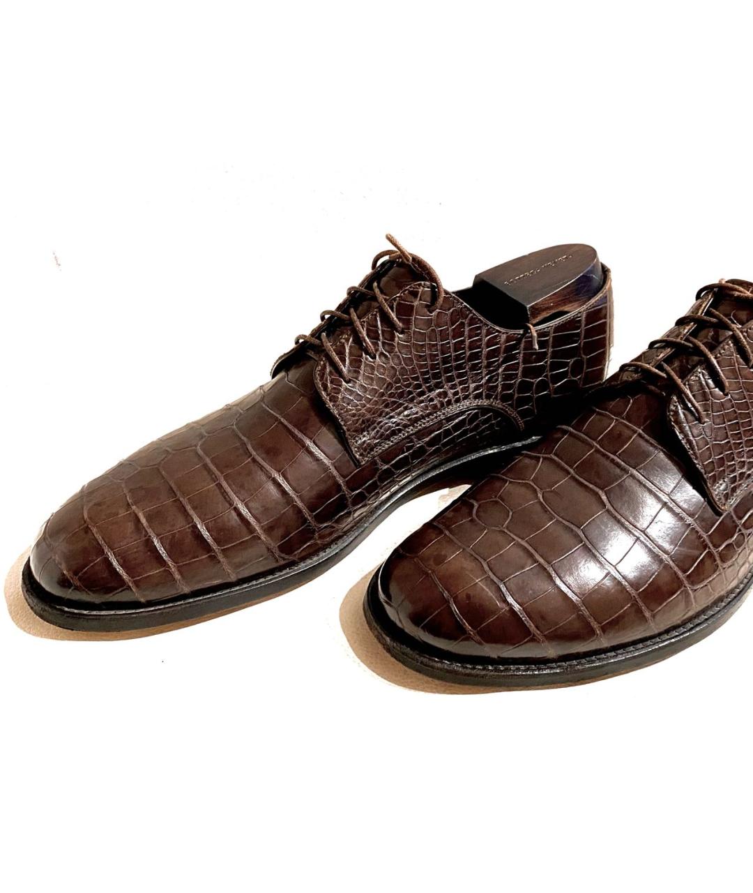 GIORGIO ARMANI Коричневые туфли из экзотической кожи, фото 5