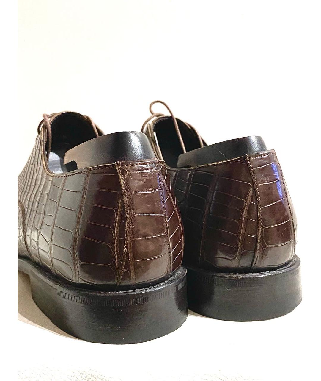 GIORGIO ARMANI Коричневые туфли из экзотической кожи, фото 4