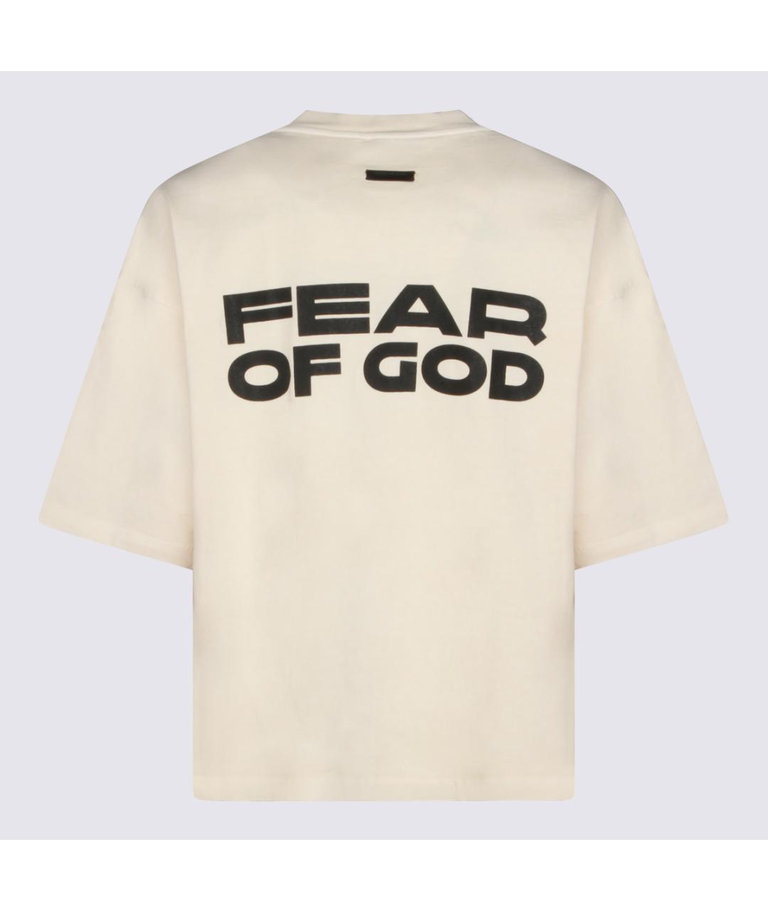 FEAR OF GOD Бежевая хлопковая футболка, фото 2