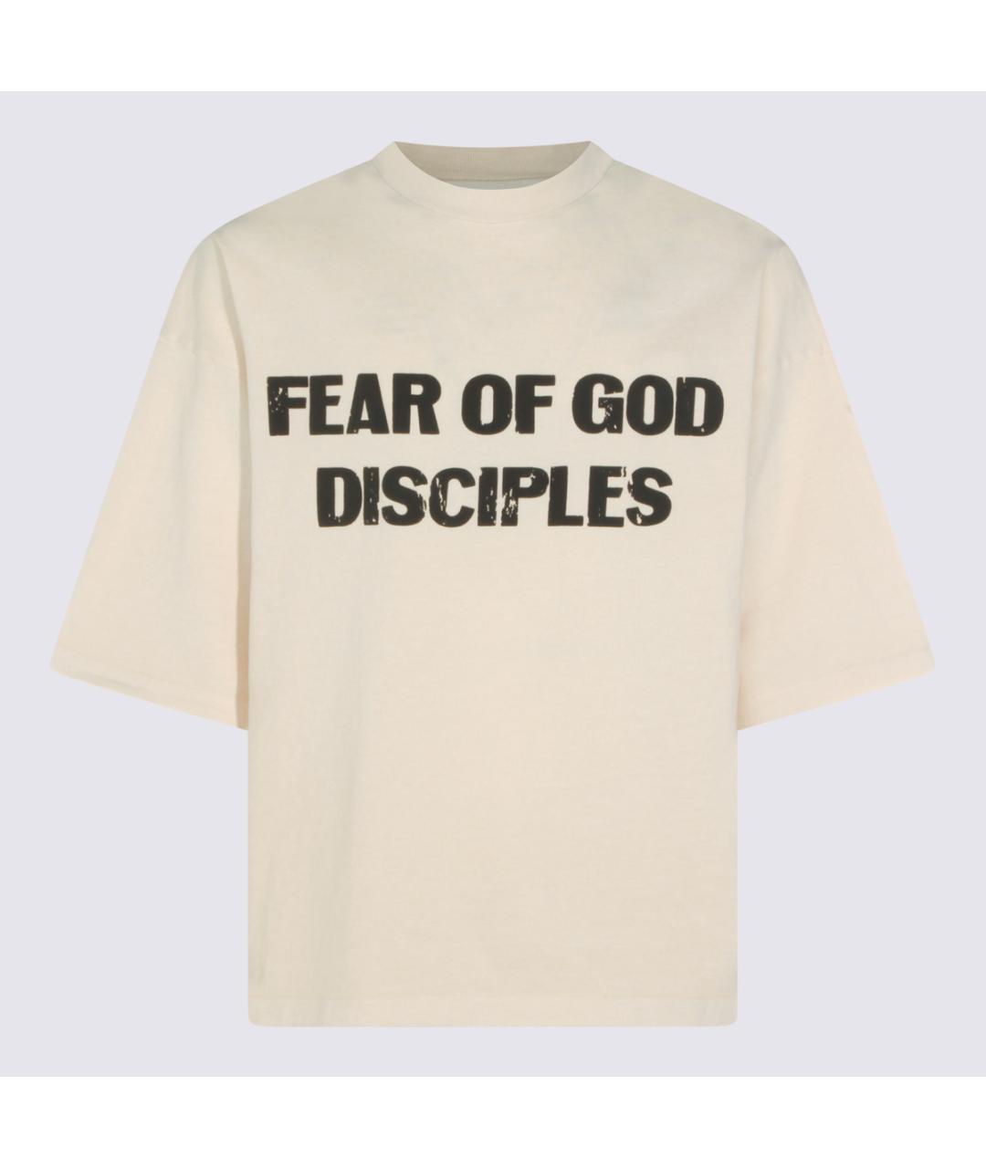 FEAR OF GOD Бежевая хлопковая футболка, фото 4