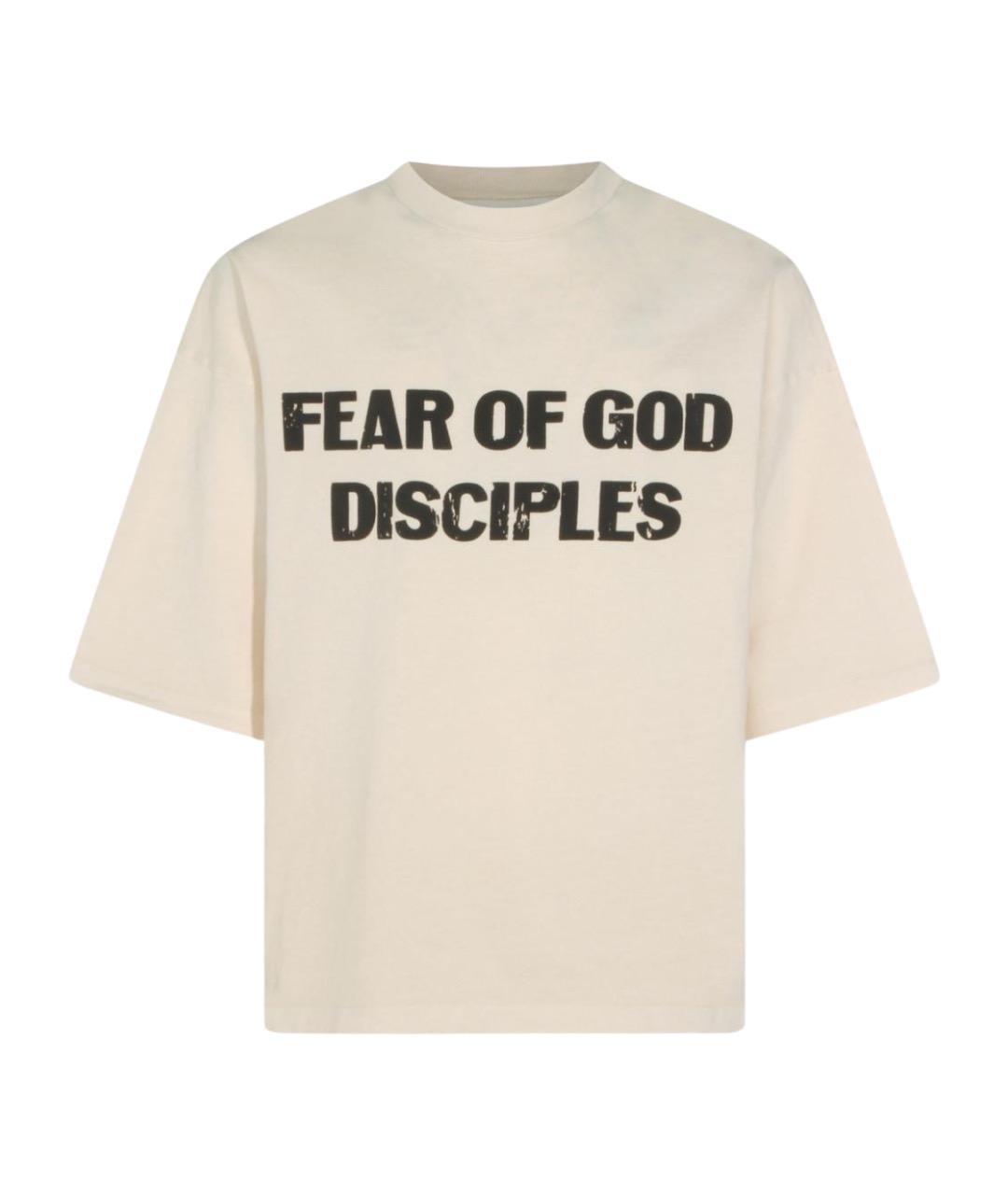 FEAR OF GOD Бежевая хлопковая футболка, фото 1