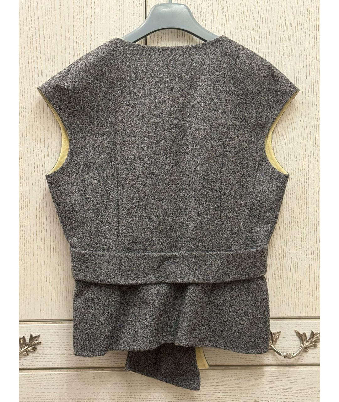 CHRISTIAN DIOR Серый шерстяной жилет, фото 3