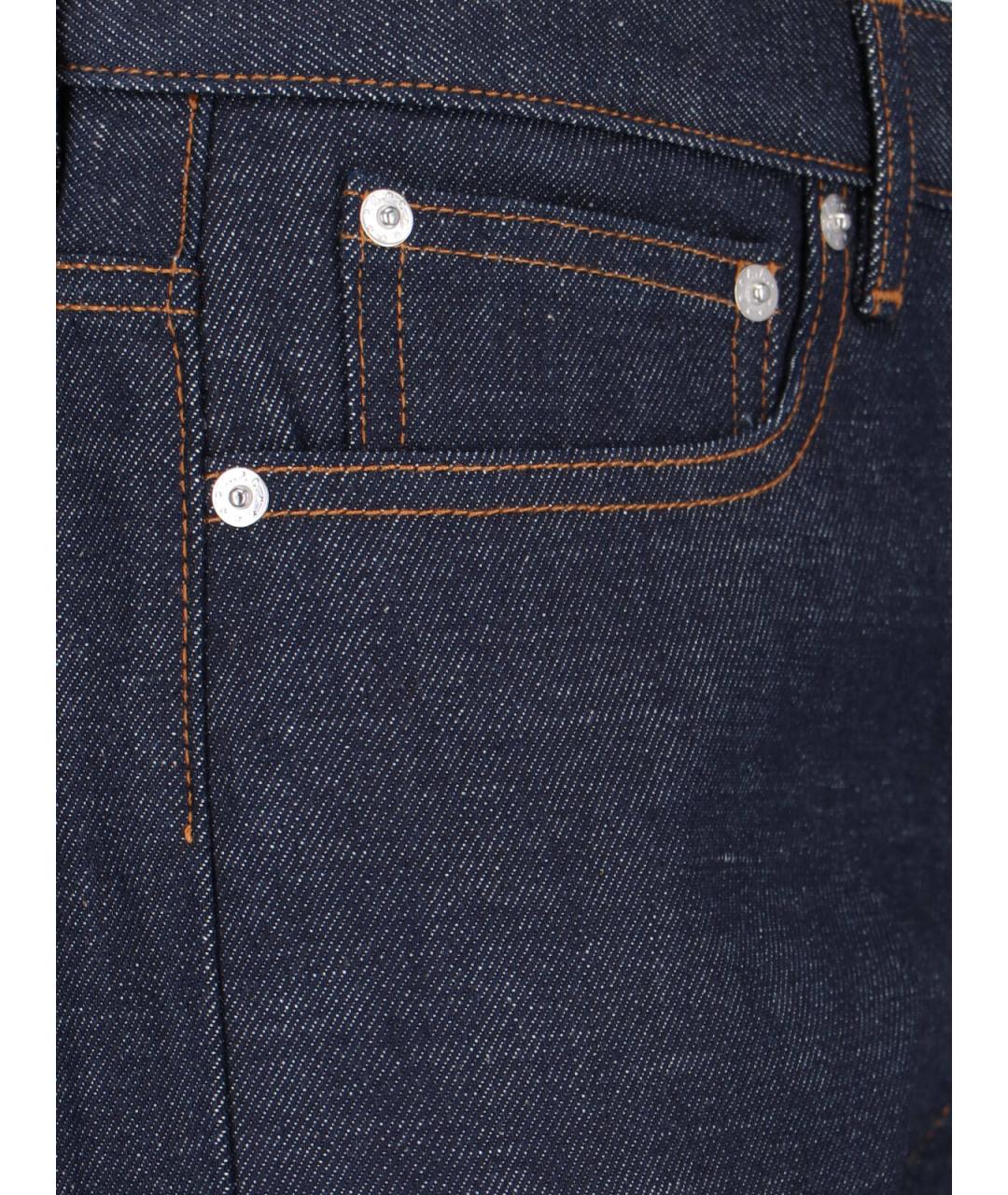 A.P.C. Синие хлопковые прямые джинсы, фото 3