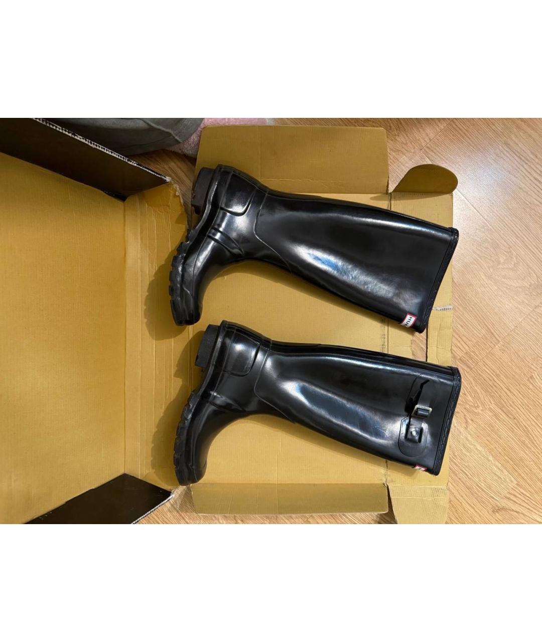 HUNTER Черные резиновые сапоги, фото 8