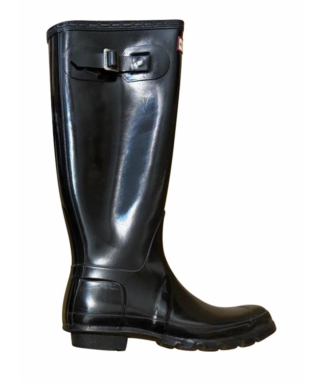 HUNTER Черные резиновые сапоги, фото 1
