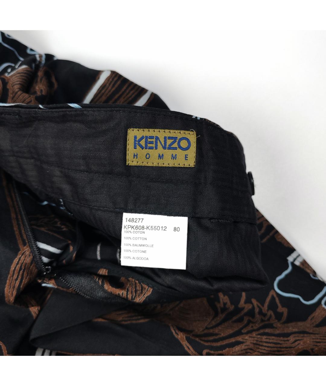 KENZO Черные хлопковые повседневные брюки, фото 6
