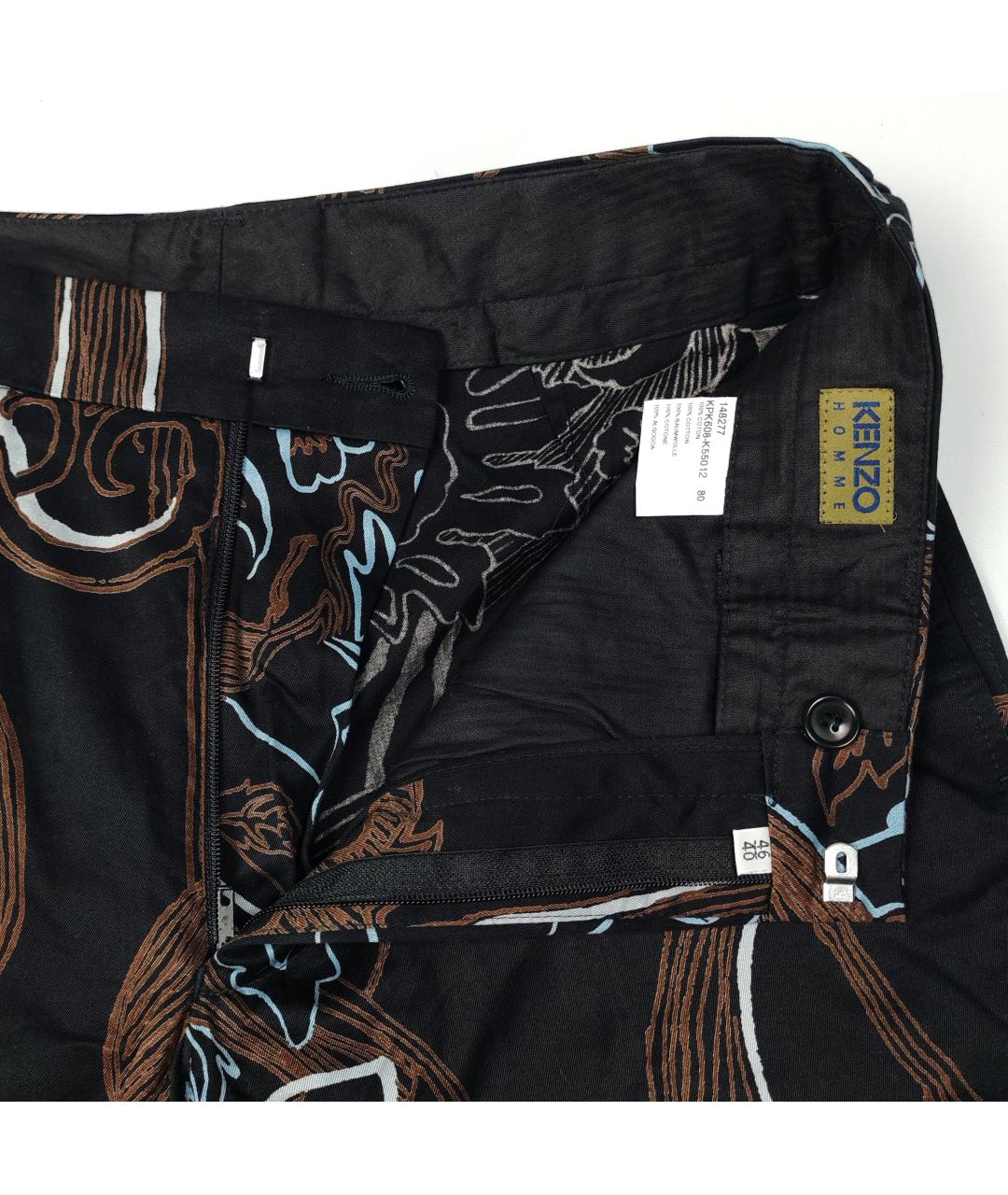 KENZO Черные хлопковые повседневные брюки, фото 3