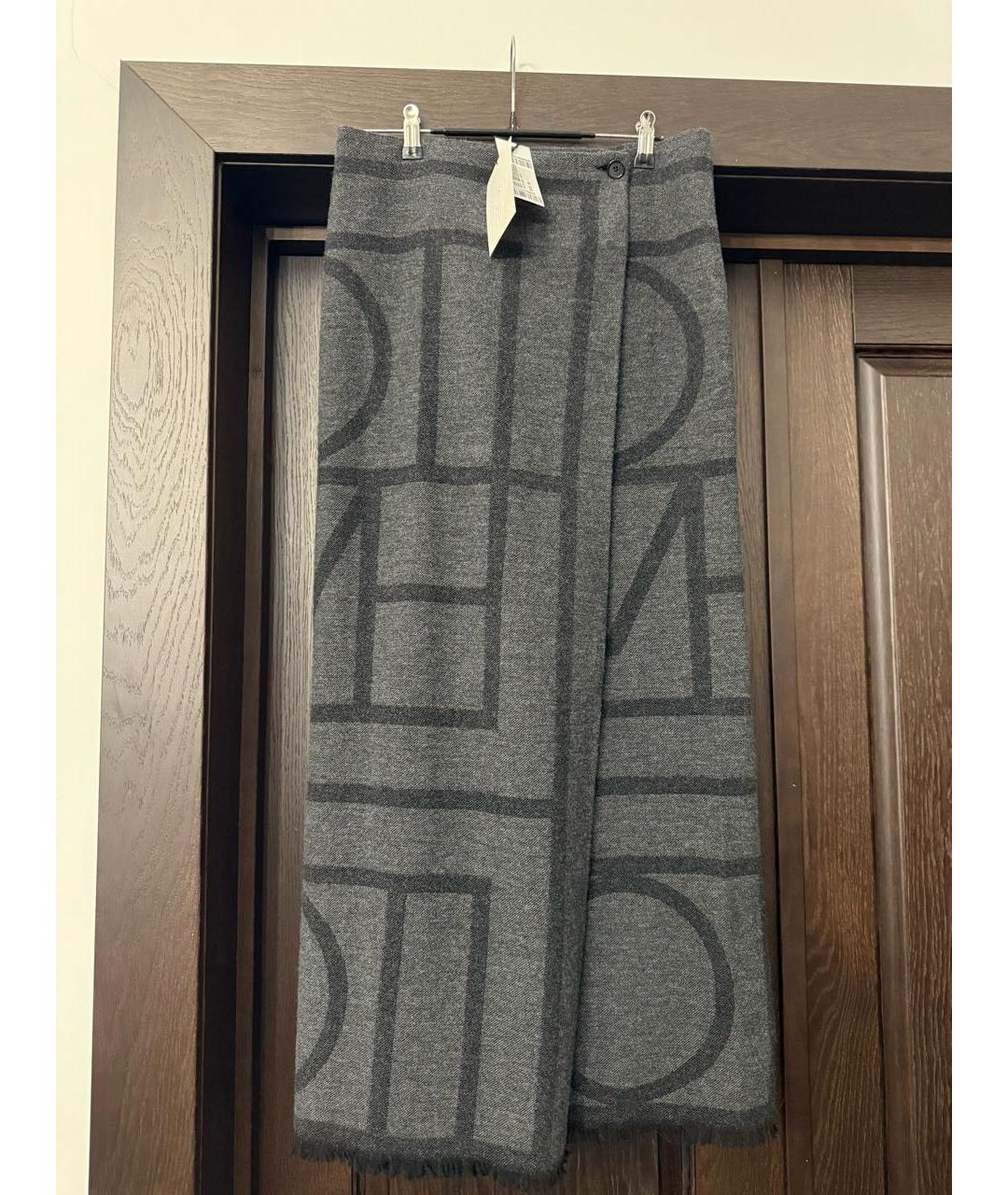 TOTEME Антрацитовая шерстяная юбка макси, фото 2