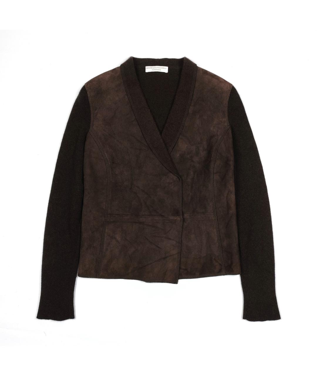 BRUNELLO CUCINELLI Коричневый кашемировый кардиган, фото 1