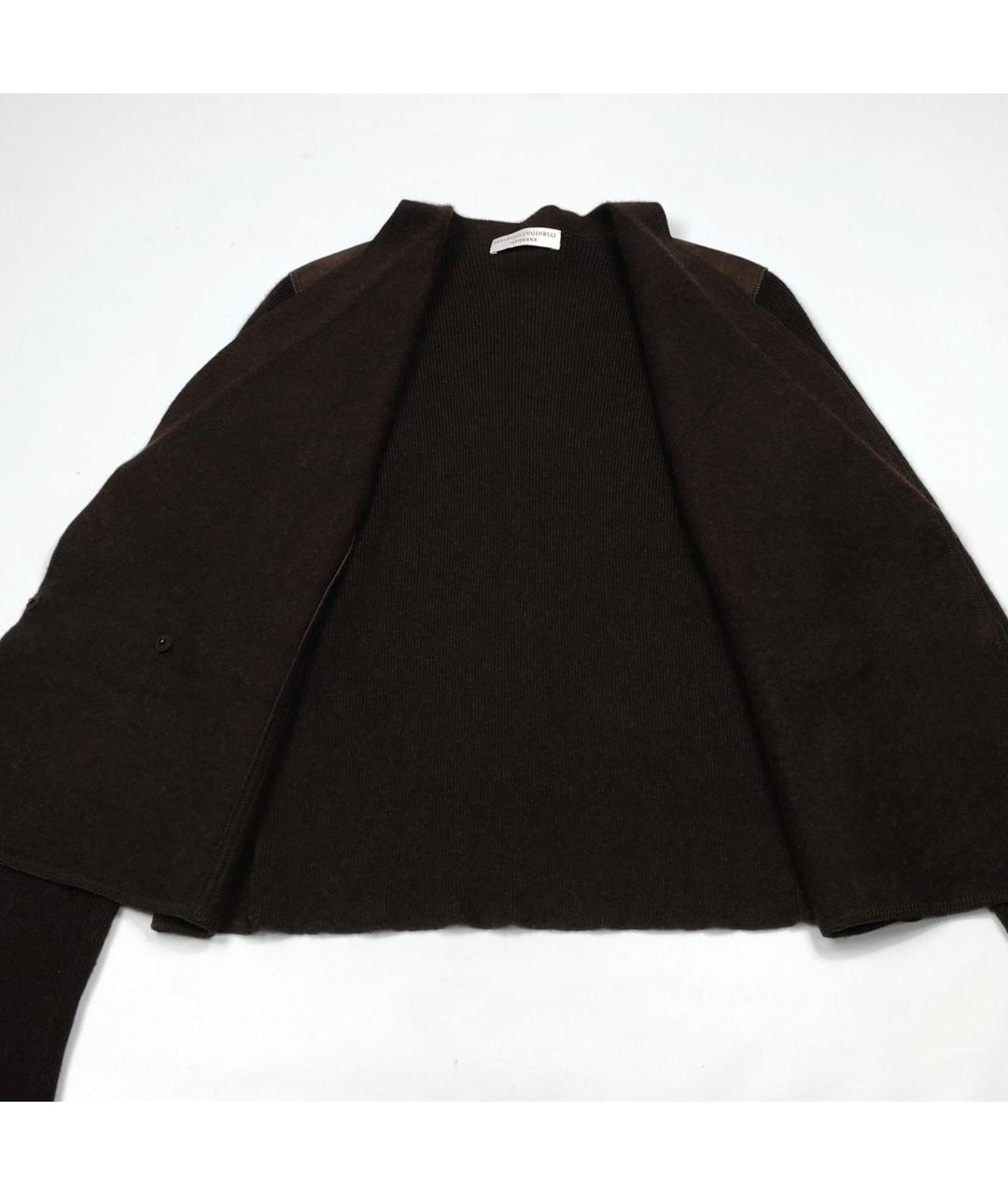 BRUNELLO CUCINELLI Коричневый кашемировый кардиган, фото 4