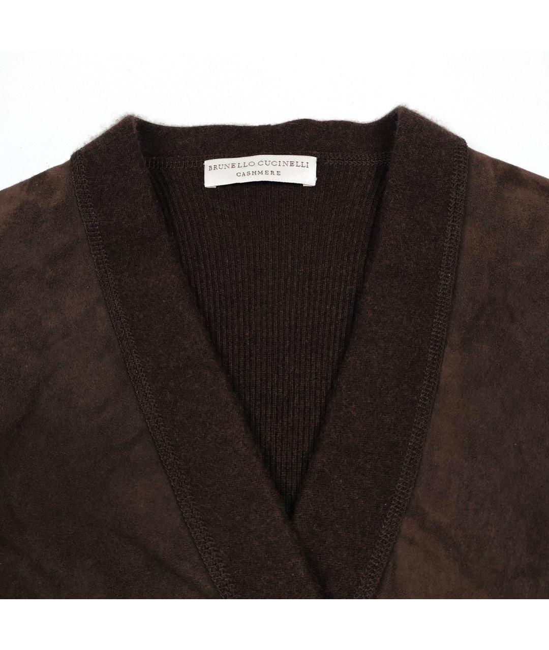 BRUNELLO CUCINELLI Коричневый кашемировый кардиган, фото 3