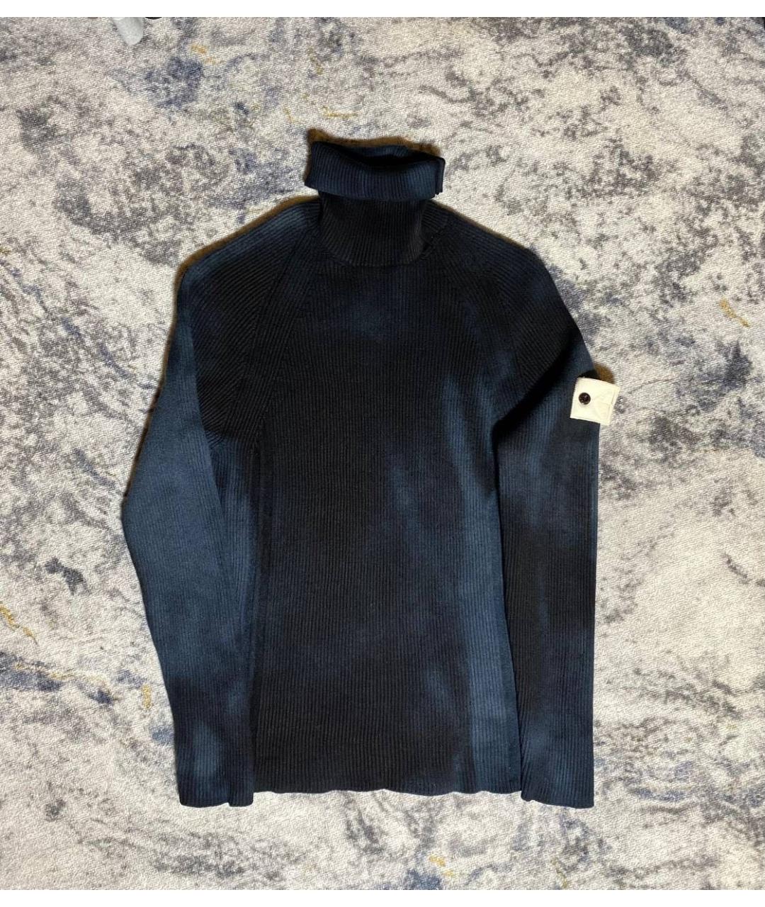 STONE ISLAND Черная шерстяная водолазка, фото 7