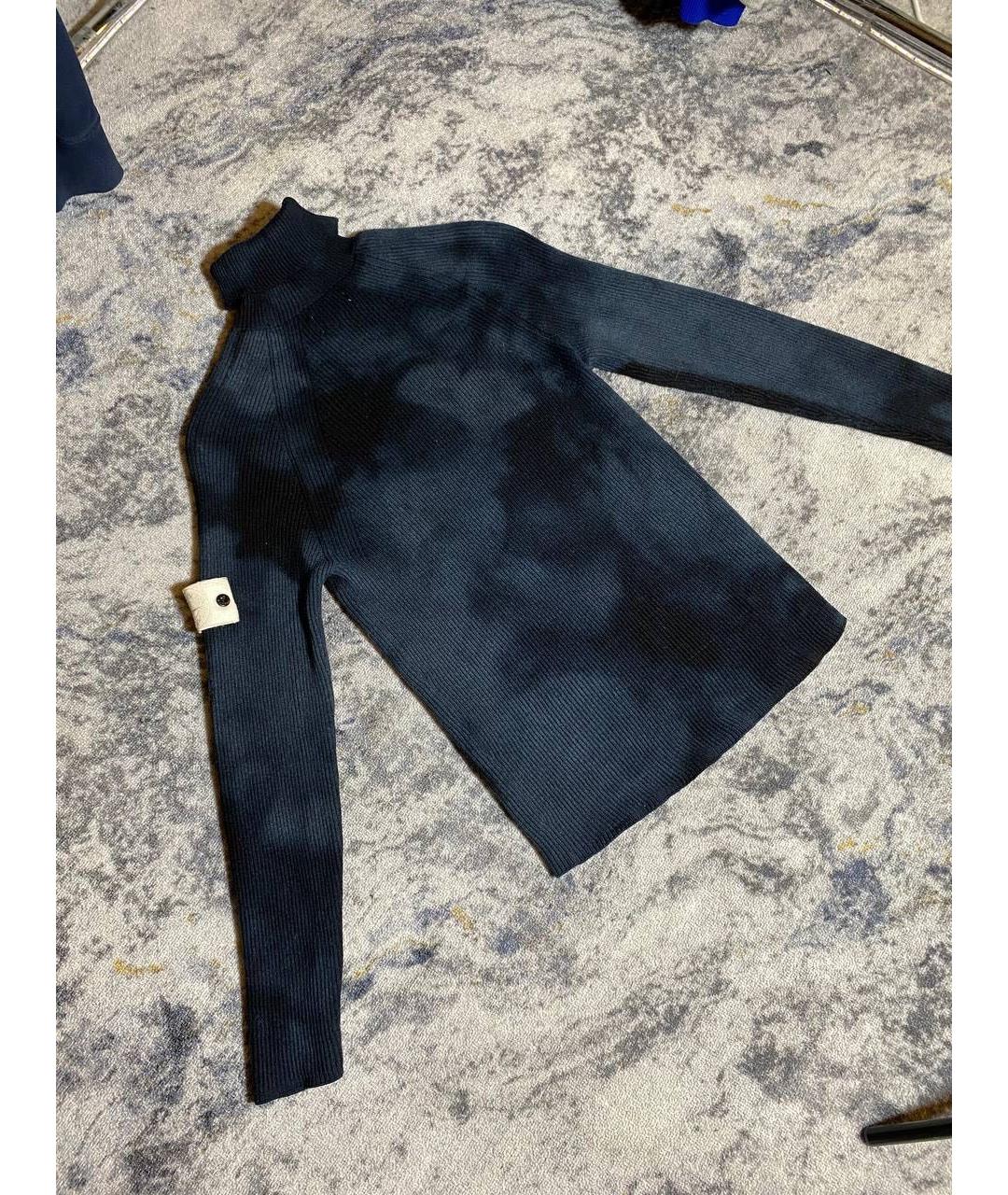 STONE ISLAND Черная шерстяная водолазка, фото 4